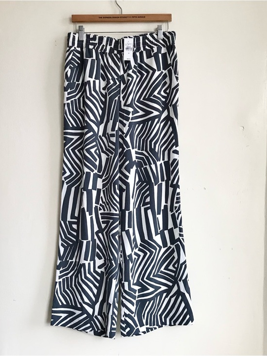 LOFT Pants - LOFT NWT Zebra Print Wide Leg Pants Black White High Rise Flowy Trousers M NEW